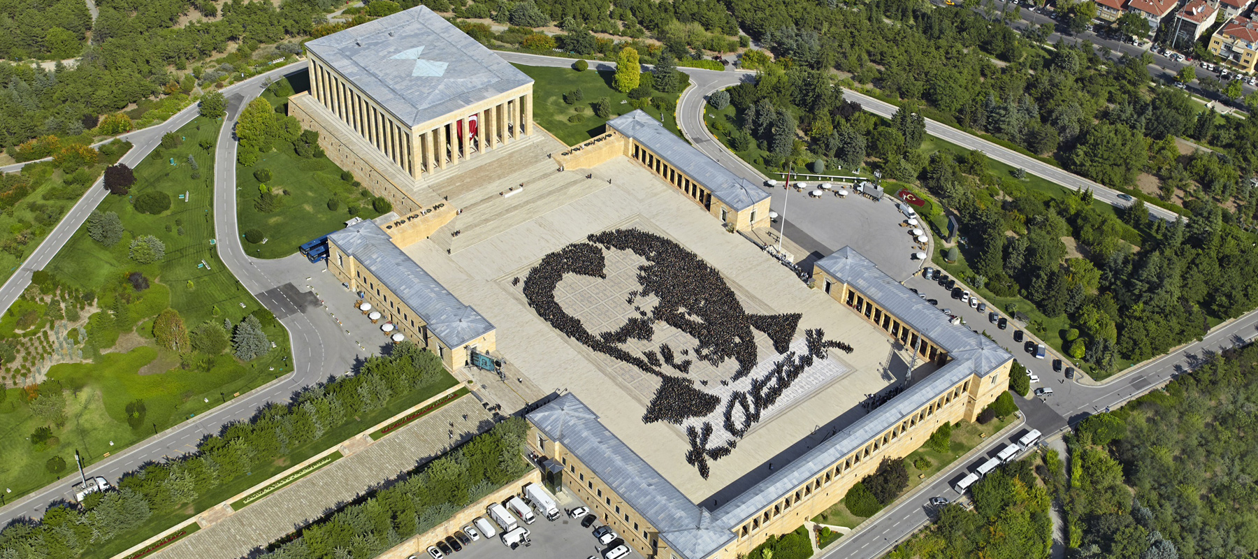 The portrait of Atatürk formed by volunteers at Anıtkabir