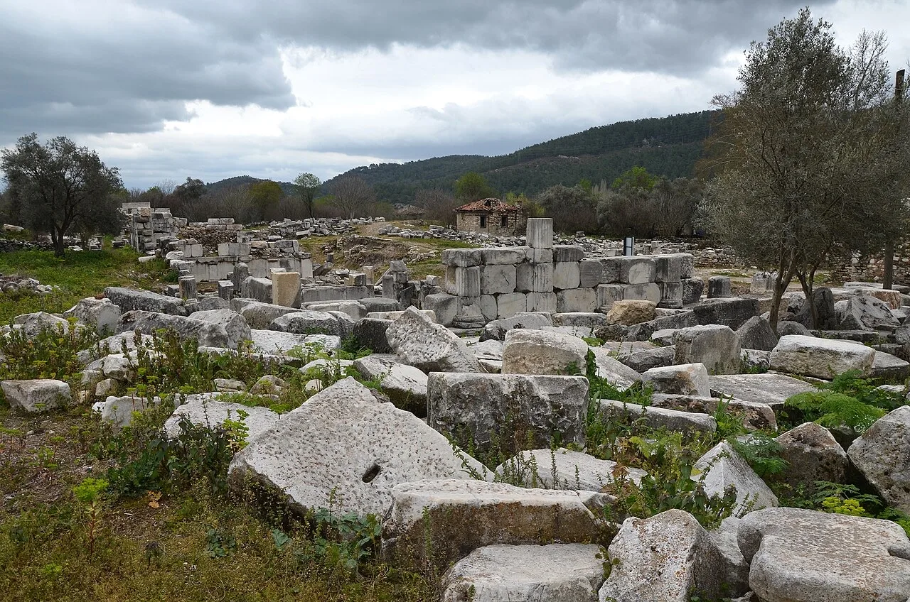 Ruins of the gymnasium at Stratonikeia, Eskihisar, 6 April 2015. Context for the ancient city in inland Muğla.
