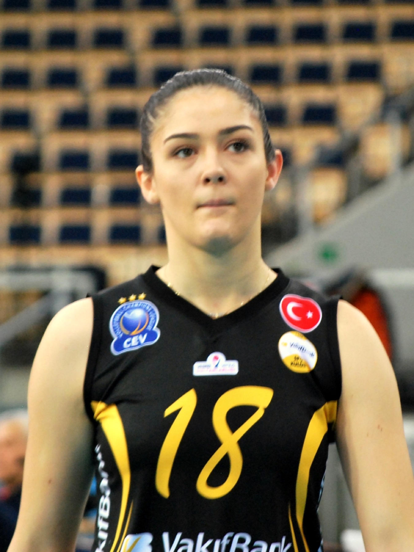 Voleybolcu Zehra Güneş salon kenarında